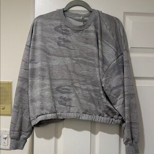 Z Supply Gray Camouflage Crewneck cotton top oversized